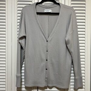 Abercrombie & Fitch Gray Button-Up Cardigan